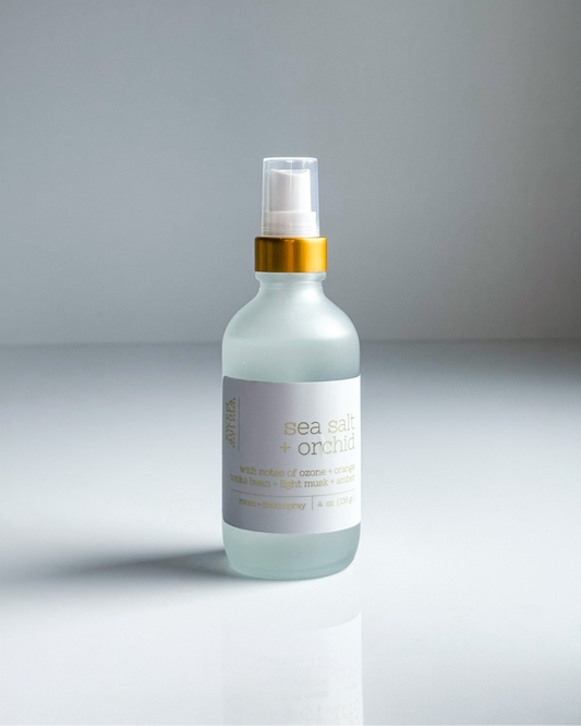Sea salt + orchid room and linen spray home fragrance by Sweet Aurora Co New Jersey