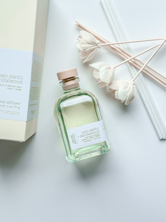 alo Santo and Sandalwood reed diffuser home fragrance by Sweet Aurora Co New Jersey