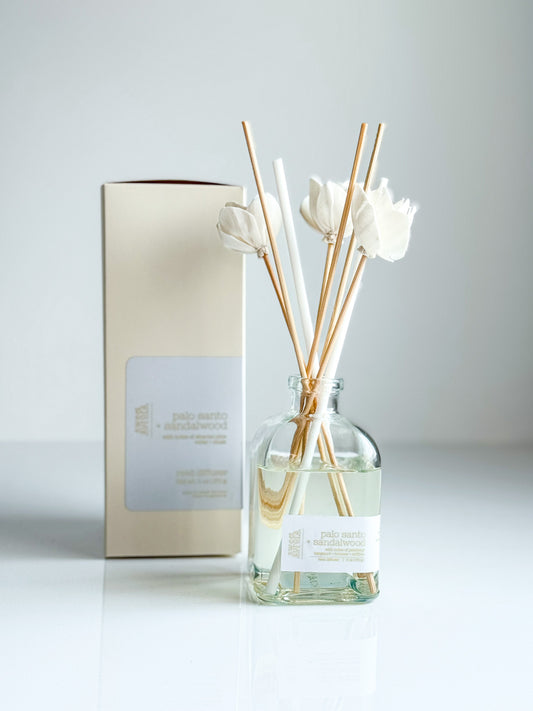 alo Santo and Sandalwood reed diffuser home fragrance by Sweet Aurora Co New Jersey