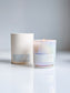 Lit Amalfi Citrus soy wooden wick candle with gift packaging by Sweet Aurora