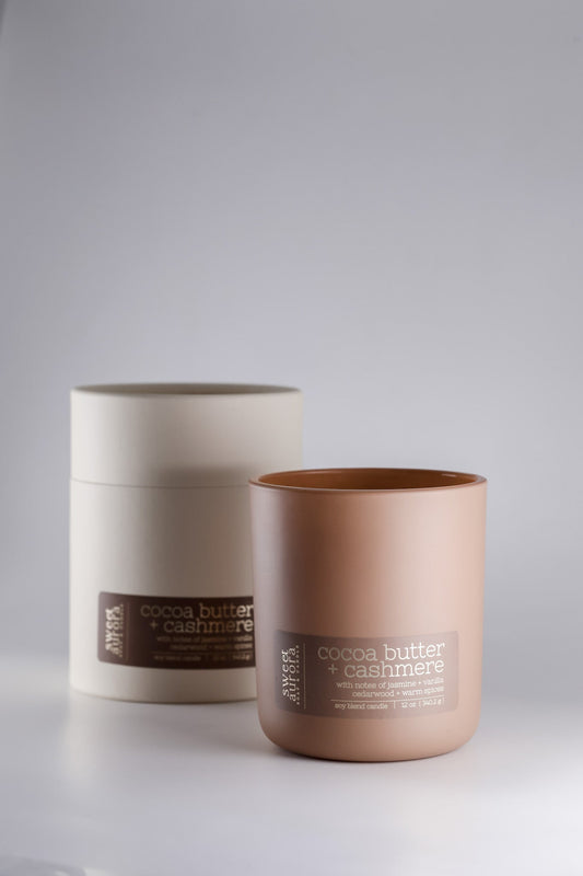 Cocoa Butter + Cashmere Wooden Wick Candle - Sweet Aurora Co