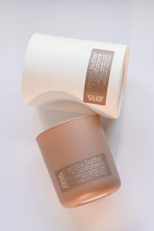 Cocoa Butter + Cashmere Wooden Wick Candle - Sweet Aurora Co