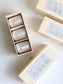 Mini soy candle discovery set with three 2.5 oz candles in gift box