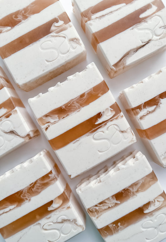 Oatmeal and honey handmade soap bar with colloidal oatmeal by Sweet Aurora