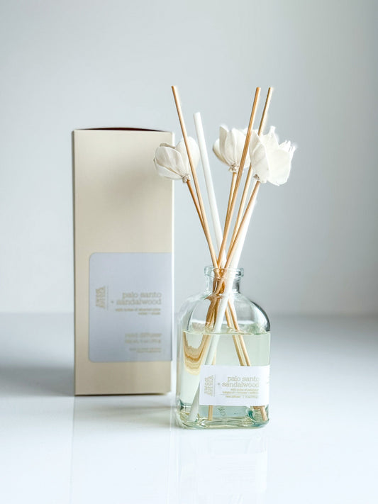 Palo Santo + Sandalwood Reed Diffuser - Sweet Aurora Co