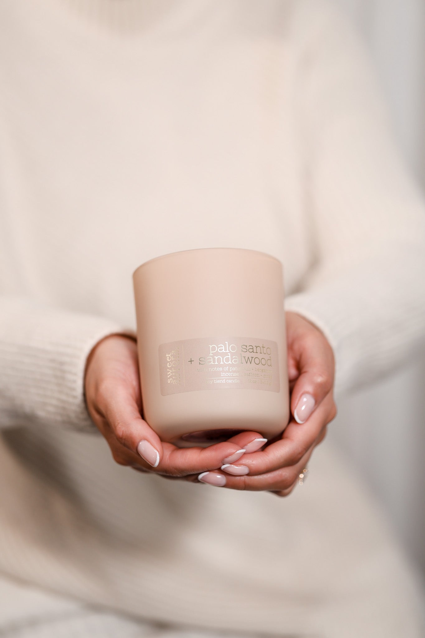Palo Santo + Sandalwood Wooden Wick Candle - Sweet Aurora Co