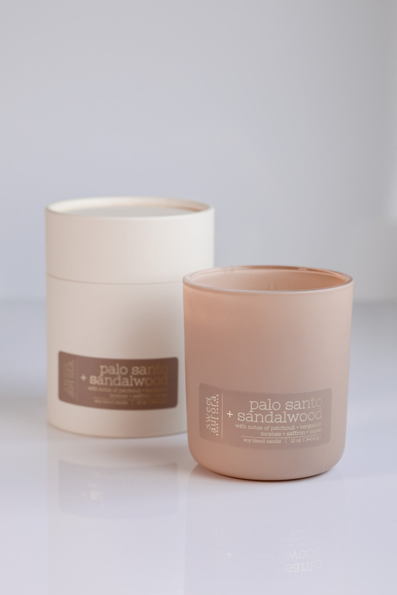 Palo Santo + Sandalwood Wooden Wick Candle - Sweet Aurora Co