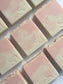 Papaya Mango shea butter soap bar with colorful orange and yellow swirls