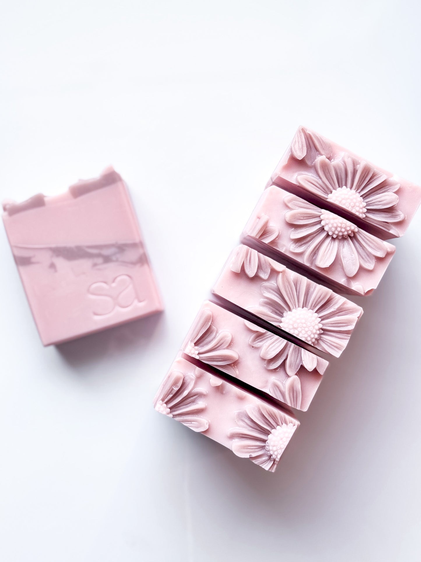 Plum Cashmere pink oatmeal and shea butter soap bars by Sweet Aurora