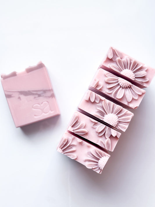 Plum Cashmere pink oatmeal and shea butter soap bars by Sweet Aurora