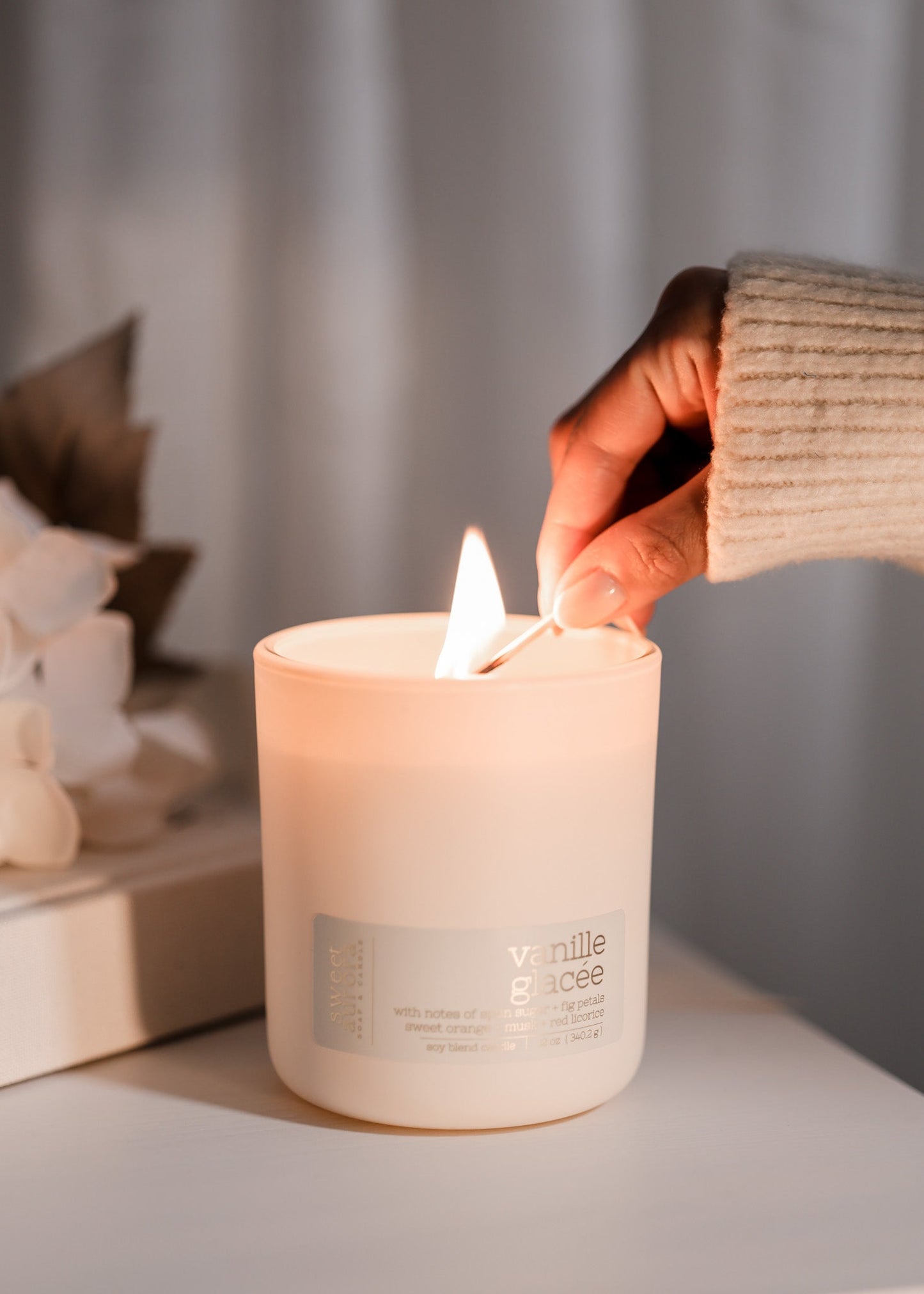 Vanille Glacée Wooden Wick Candle - Sweet Aurora Co